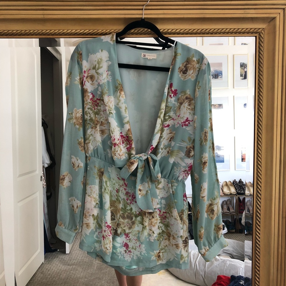 Floral Front Tie Romper